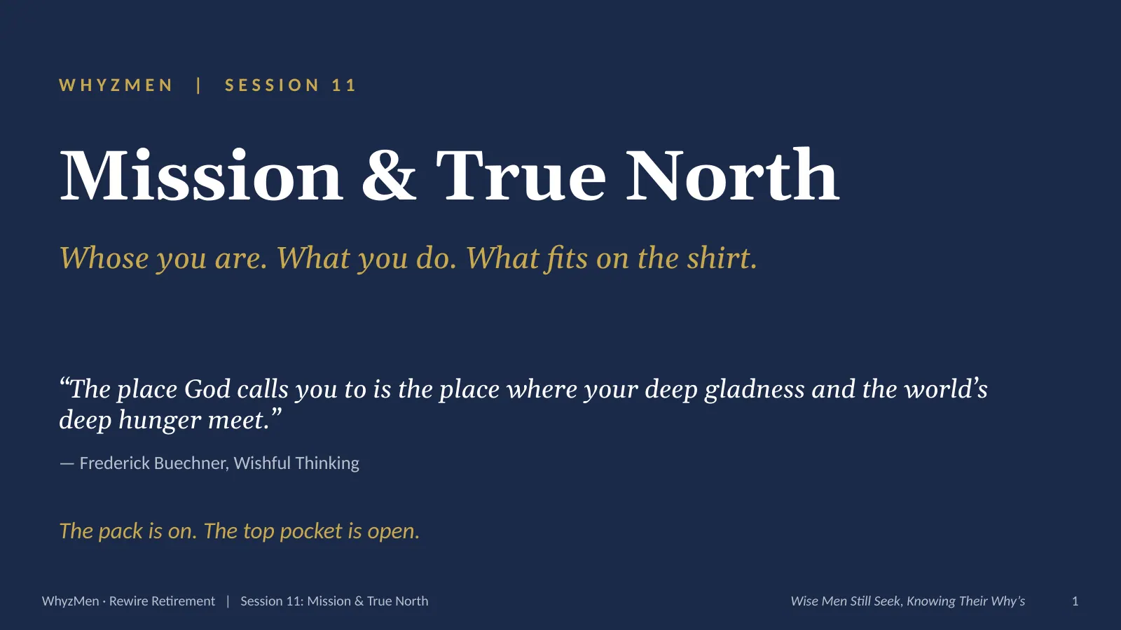 First slide of Session 11